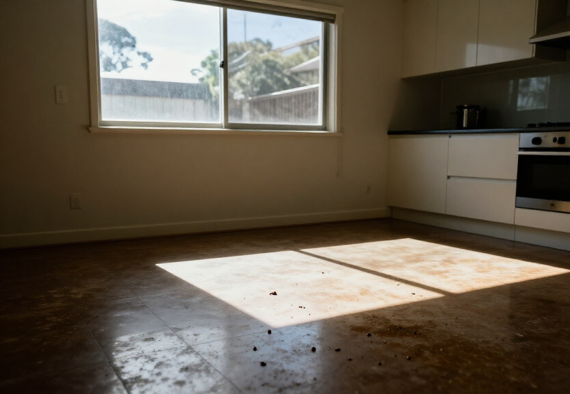 Rodent infestation in a Longueville garage before treatment