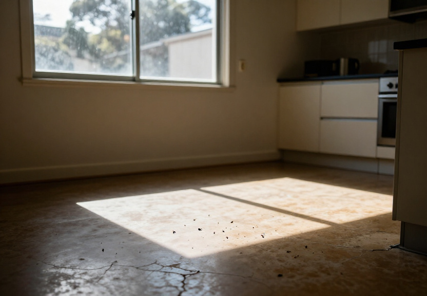 Cockroach infestation in a Longueville kitchen before treatment